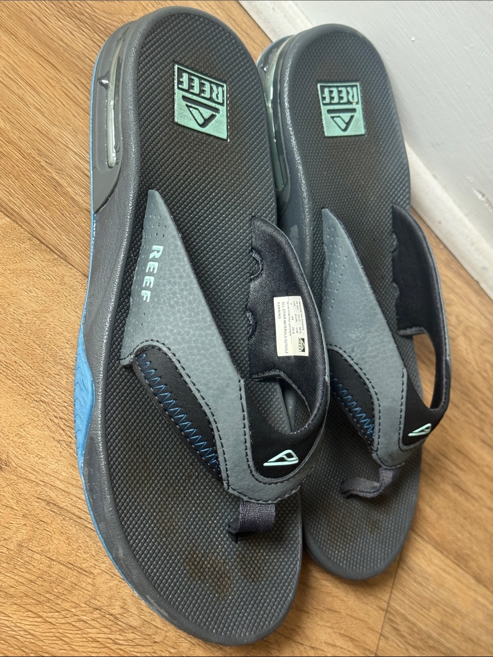 Reef Men’s Fanning Gray & Blue Comfort Flip-Flops